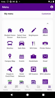 NYU Mobile android App screenshot 1